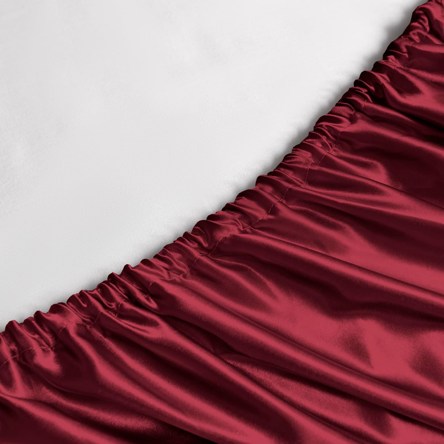 Golal Satin Sheets Full Size - 4 Pieces Luxury Silky Soft Bed Sheets, Wrinkle-Free Burgundy Satin Silk Sheet Set with 1 Deep Pocket Fitted…