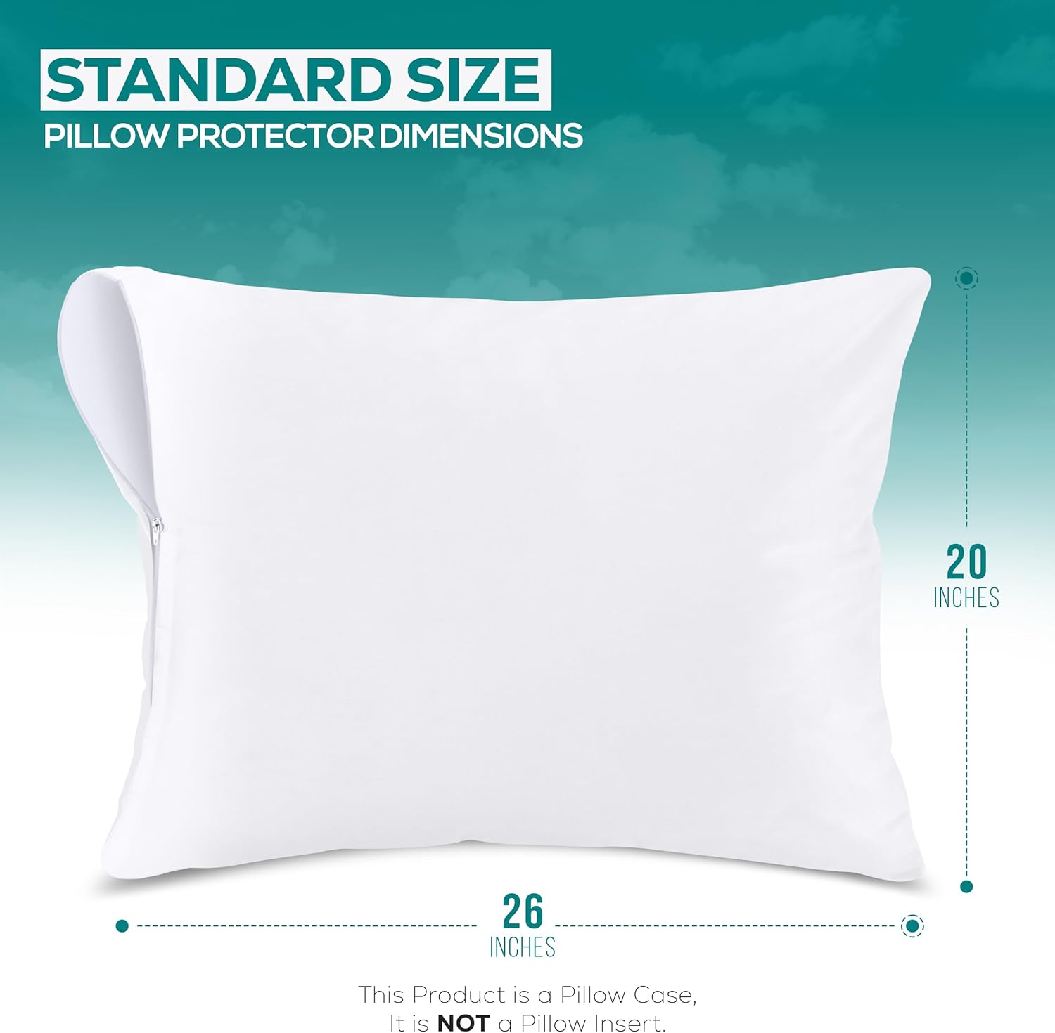 Utopiabedding Set of 2 Pillow Protectors with Zipper Standard Size, Bed Bug and Dust Mite Proof Pillow Covers, Ultra Soft Pillow Encasement…