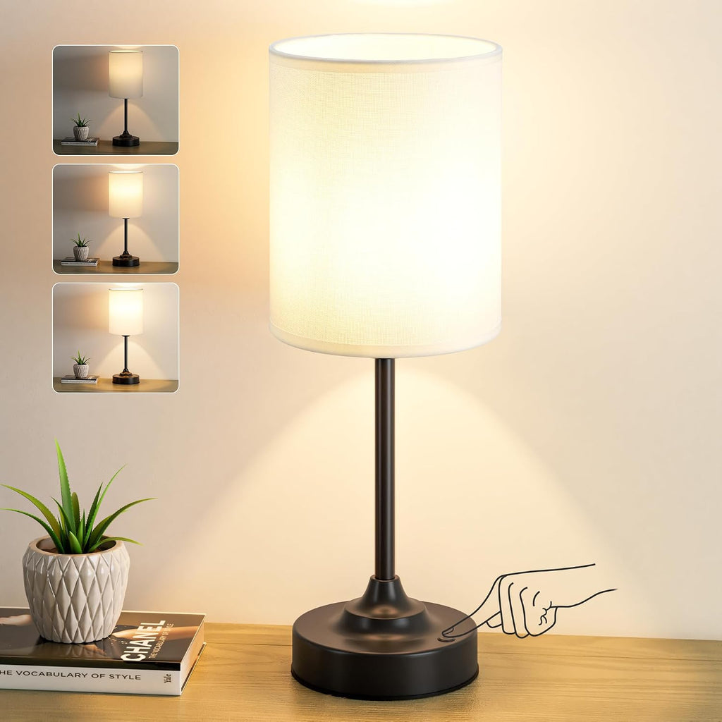 Touch Control Cordlss Table Lamp, USB-C Rechargeable Lamp with Stepless Dimming, 4000mAh Battery Operated Bedside Lamp for Bedroom…