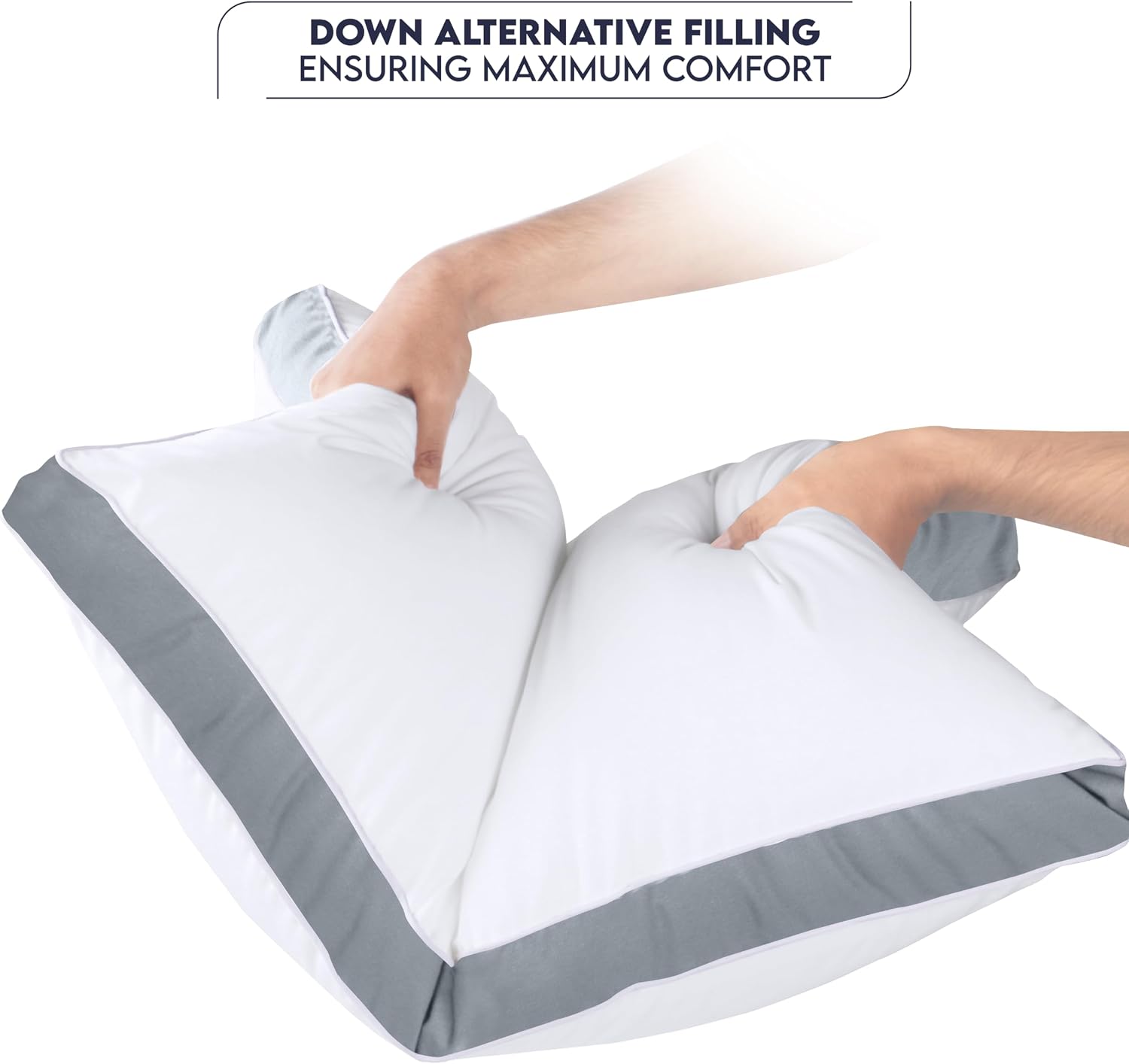 Utopiabedding Utopia Bedding Bed Pillows for Sleeping Queen Size (Grey), Set of 2, Soft & Fluffy Pillow with Down Alternative Filling, Cool…