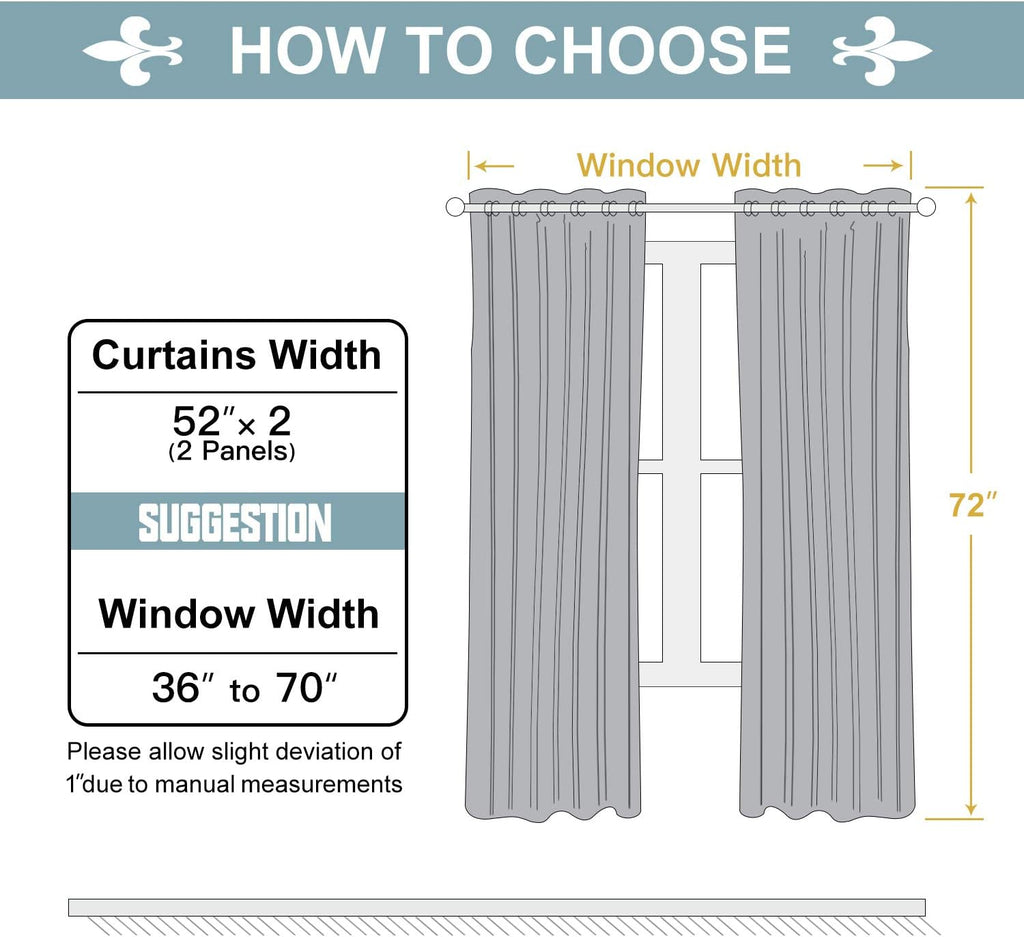 ChrisDowa 100% Blackout Curtains for Bedroom with Black Liner, 2 Thick Layers Total Blackout Thermal Insulated Grommet Window Curtains 2 Pa…
