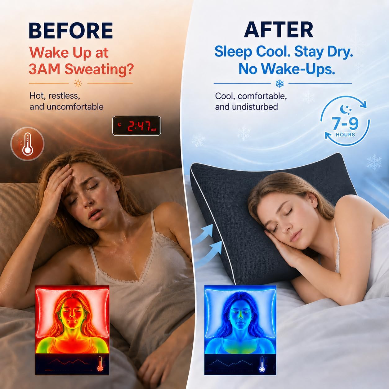 Cieltown Cooling Pillow Cases for Hot-Sleepers: Q-Max ≥0.4 Nylon Spandex Cool-to-Touch for Night Sweats - Waffle Weave for Dry & Com…