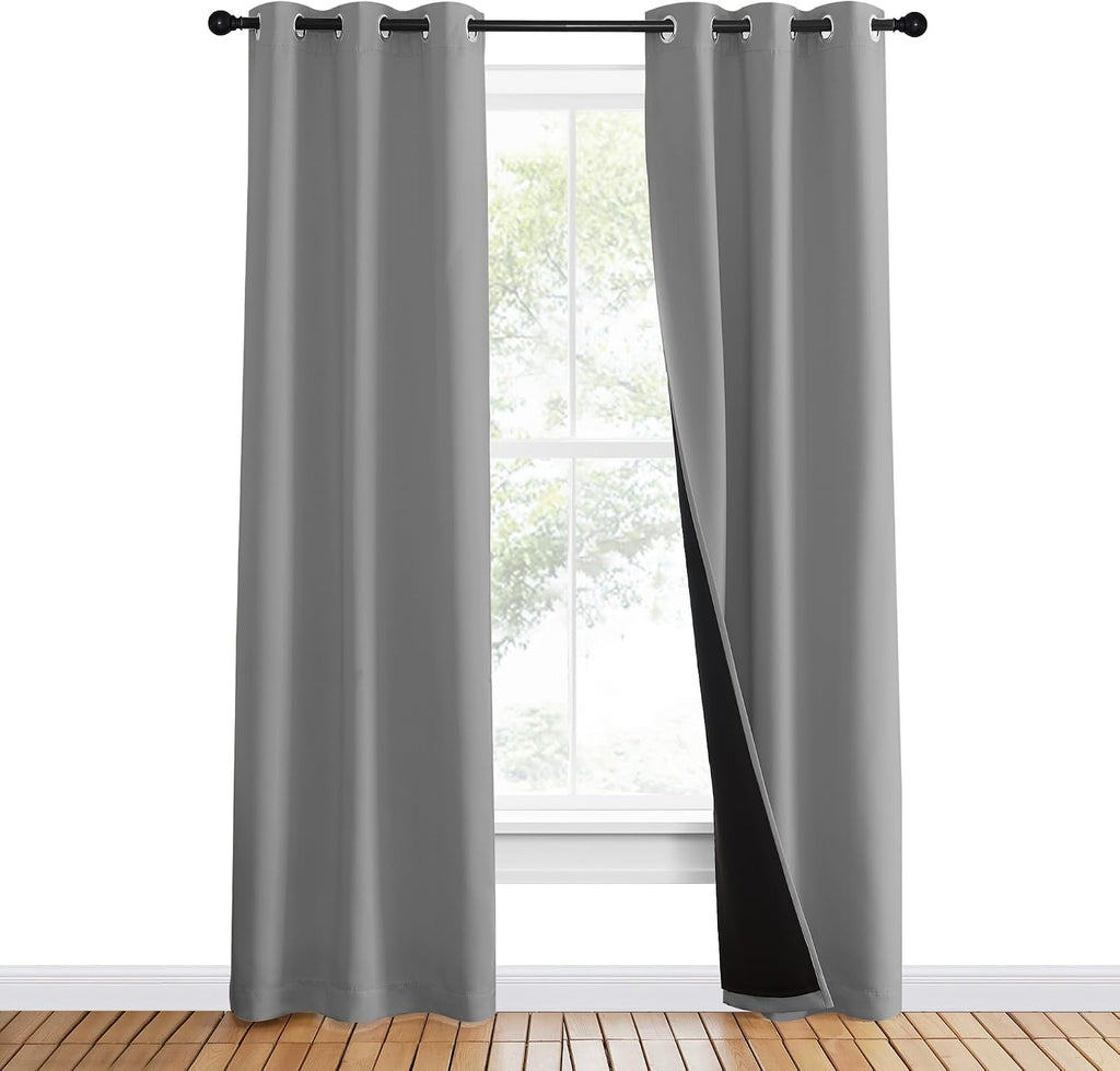 Nicetown Full Shade Curtain Panels, Pair of Energy Smart & Noise Blocking Out Blackout Drapes for Dining Room Window, Thermal Insulated Gue…