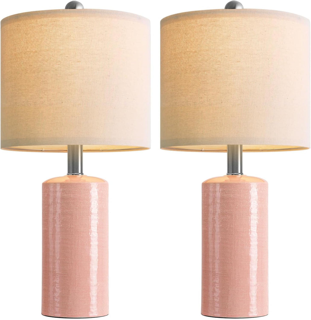 G-SAFAVA 20.5" Small Table Lamps for Living Room Lamp Set of 2 Ceramic Lamps for Bedroom Bedside Lamps Modern Boho Lamps for Night Stands…