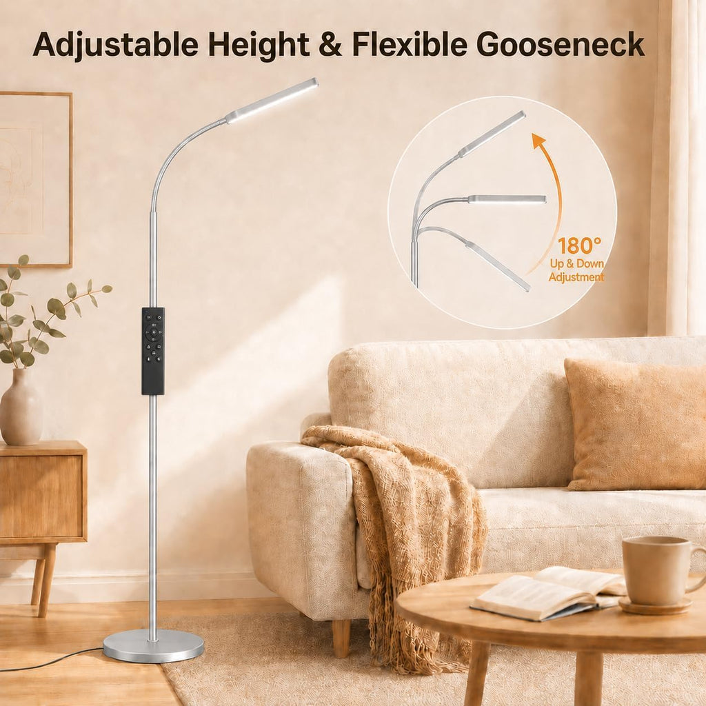 Wio-Mio 15w/1000lm Bright LED Floor Lamp with Stepless Adjustable 3000K-6000K Colors and Dimmer, Remote and Touch Control Reading Lamp…