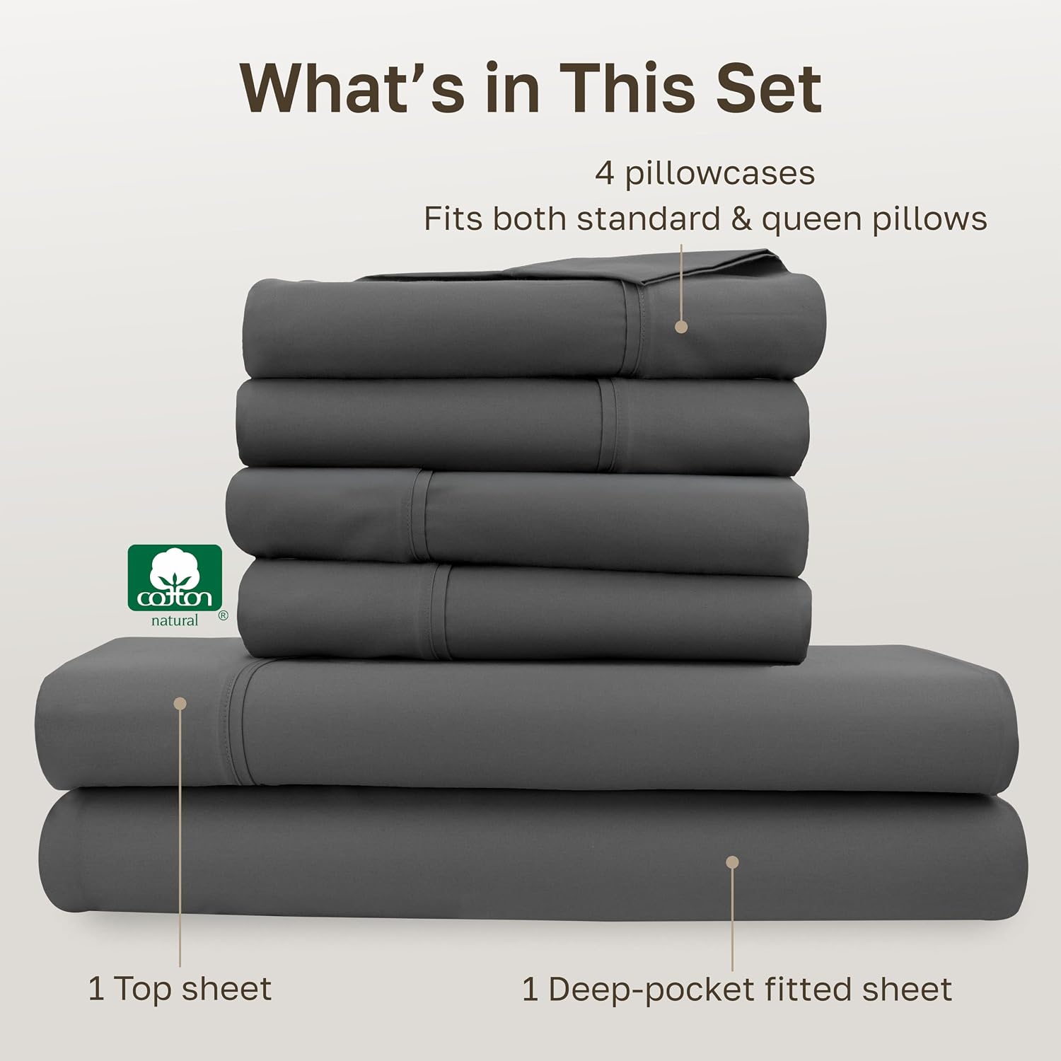 CaliforniaDesignDen California Design Den 6-Pc Queen Size Sheet Set with 4 Pillowcases - 400 Thread Count 100% Cotton Sheets, Sateen Weave,…