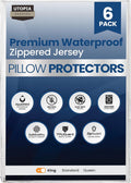 Utopiabedding Set of 6 Pillow Protectors with Zipper King Size, Bed Bug and Dust Mite Proof Pillow Covers, Ultra Soft Pillow Encasements, M…