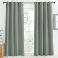 NICETOWN Blackout Greyish Green Curtain 86 inch Length for Bedroom, W55 x L86, 1 Panel, Thermal Insulated Grommet Room Darkening Window…