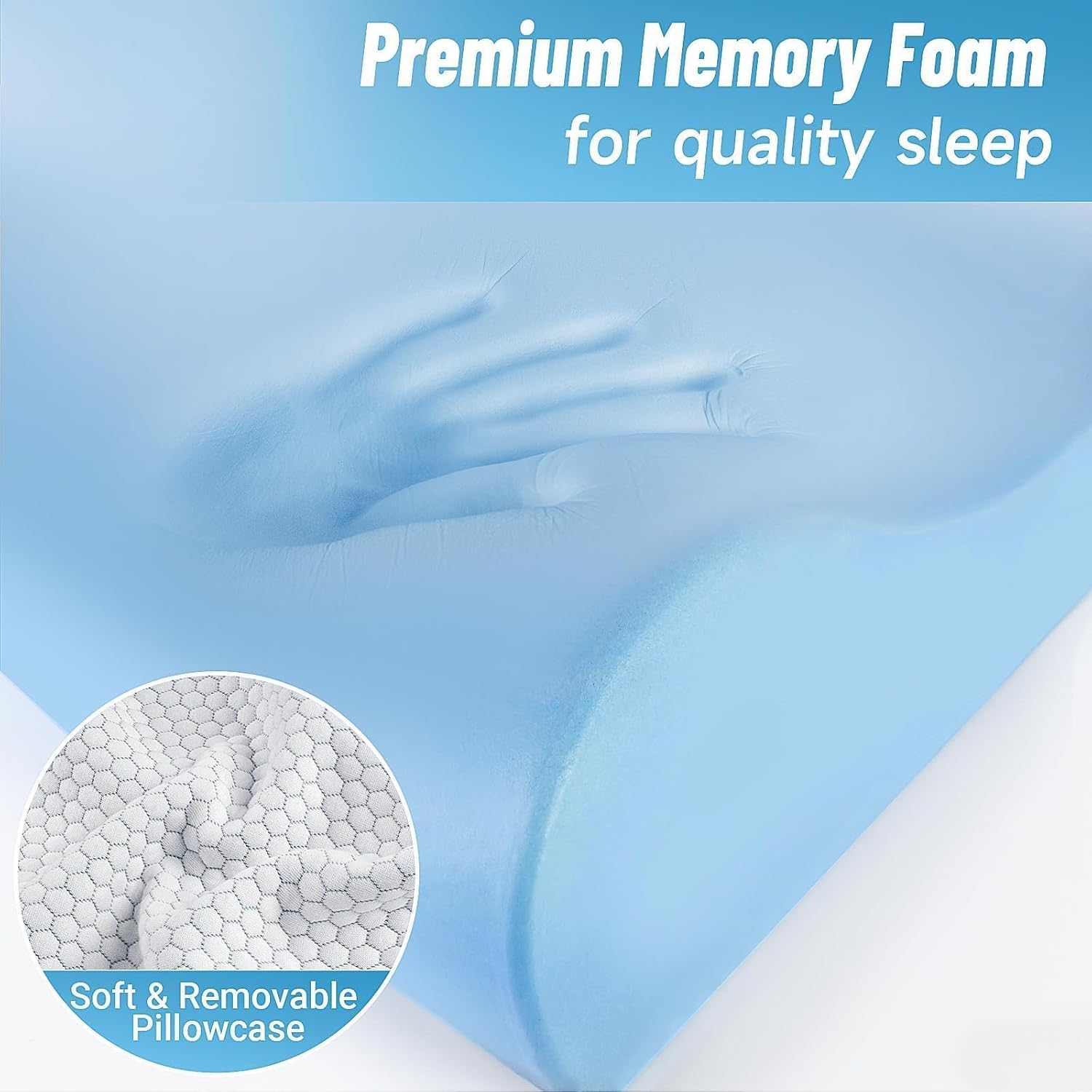 CloudBliss Memory Foam Pillow, Ergonomic Neck Contour Cervical Pillow for Back and Shoulder Pain, Orthopedic Pillow for Neck, for Sleeping…