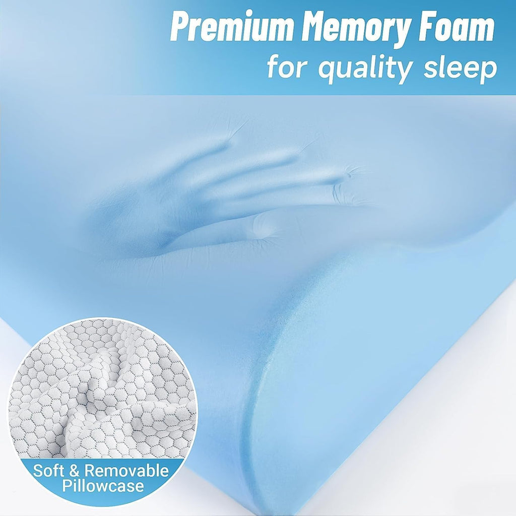 CloudBliss Memory Foam Pillow, Ergonomic Neck Contour Cervical Pillow for Back and Shoulder Pain, Orthopedic Pillow for Neck, for Sleeping…