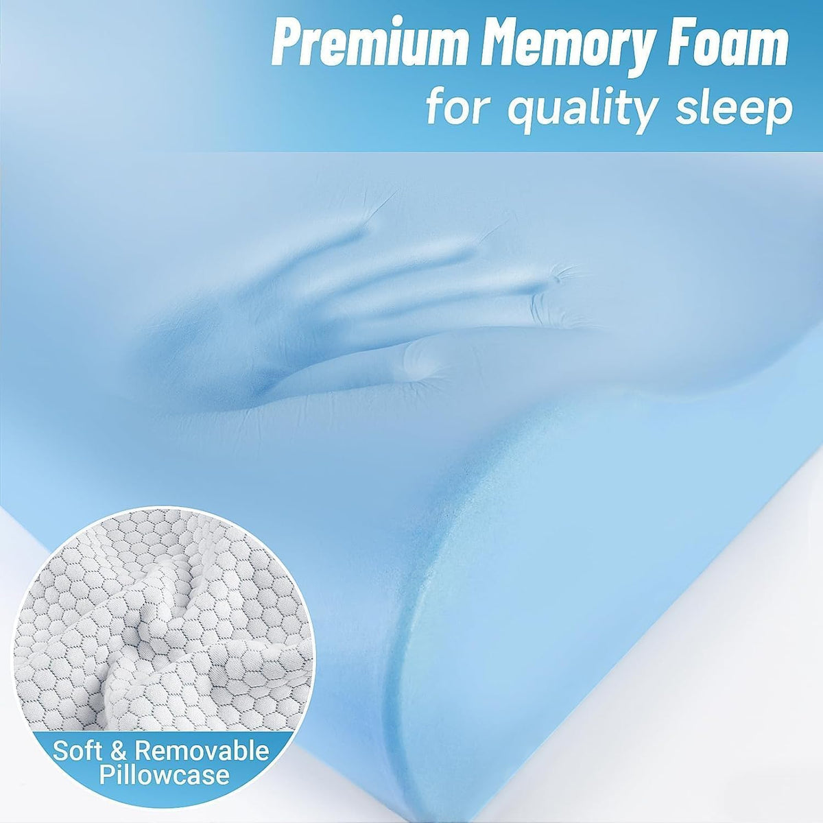 CloudBliss Memory Foam Pillow, Ergonomic Neck Contour Cervical Pillow for Back and Shoulder Pain, Orthopedic Pillow for Neck, for Sleeping…