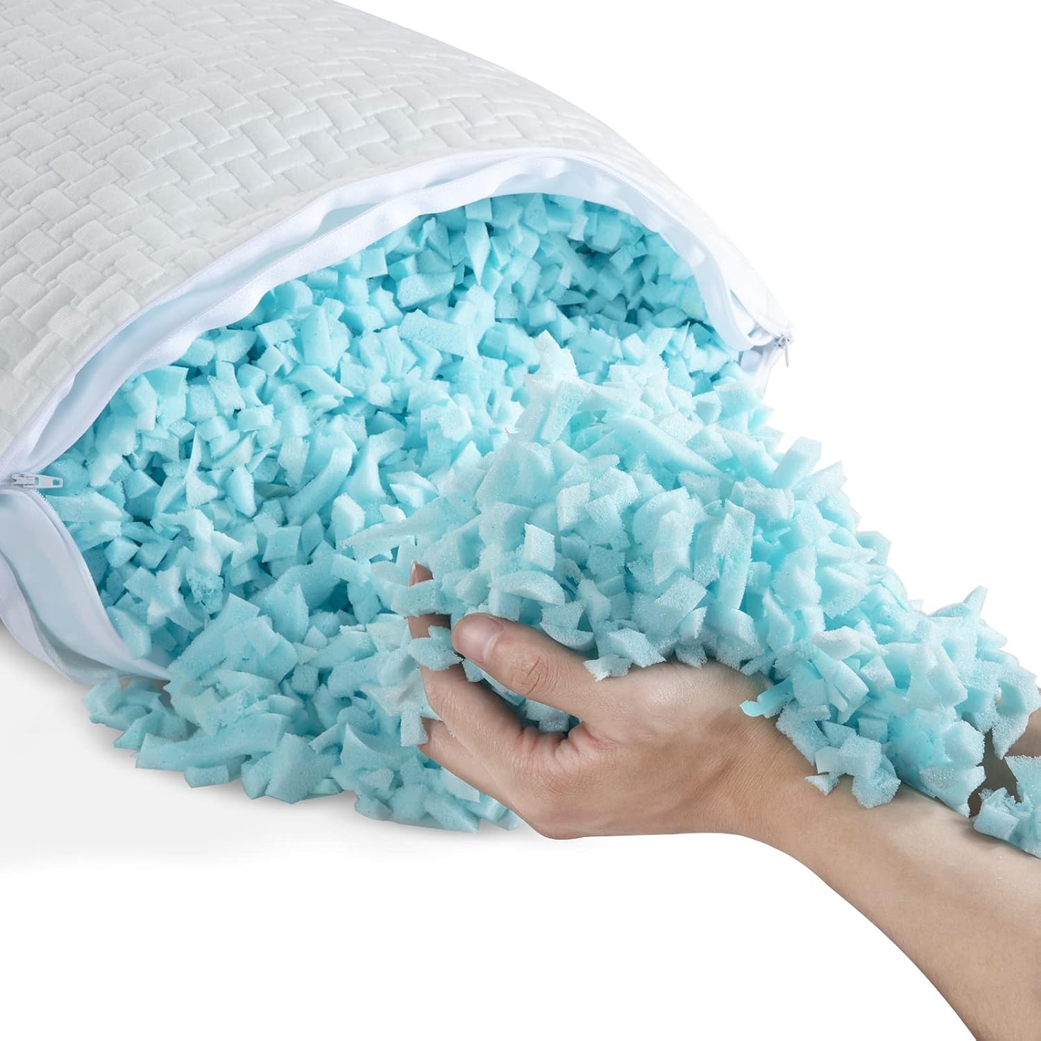 HOMBYS 2 Pcs Extra Firm Bed Pillows for Sleeping, Shredded Memory Foam Pillows King Size, for Side, Back, Stomach Sleepers,40% Viscose…