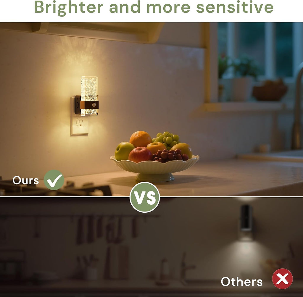 L LOHAS LED Motion Sensor Night Light, 2 Pack Night Lights Plug Into Wall Motion Activated and Dusk to Dawn Sensor, 0-100LM Dimmable…