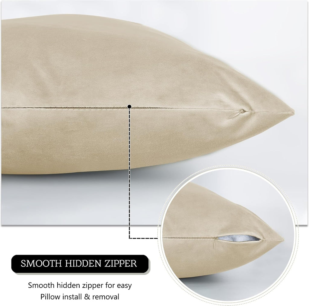 StangH Beige Velvet Body Pillow Cover Super Soft Large Pillowcase for Pregancy/Baby, Home Decoration for All Seasons Sofa Bedroom Theater,…
