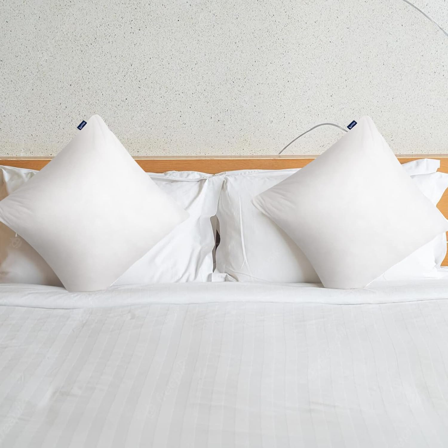 Moonsea Euro Size Pillow Protectors 2 Pack, Waterproof European Square Pillow Covers Zippered Pillow Encasement, 26"x 26" 2 Pack