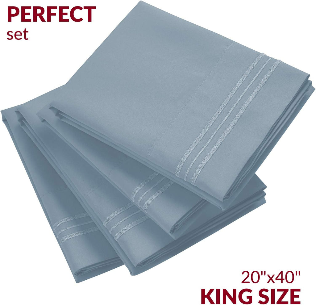 Mellanni Pillow Cases Set - 4 PC Iconic Collection Pillowcases - Hotel Luxury, Extra Soft, Cooling Pillow Covers - Wrinkle, Fade, Stain Res…