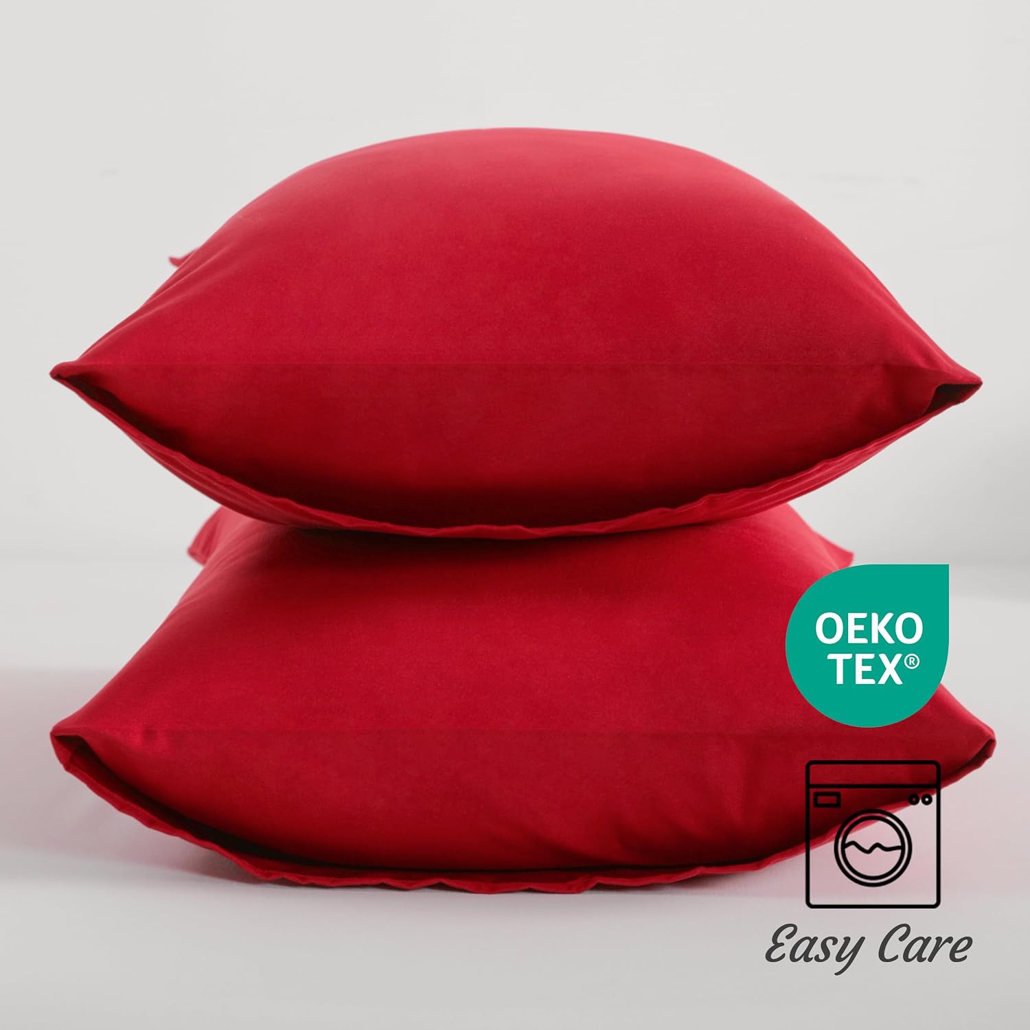 Ntbay King Pillow Cases Set of 2, 2 Pack Brushed Microfiber 20x40 Pillow Cases, Soft, Wrinkle, Fade, Stain Resistant Red Pillow Cases with…