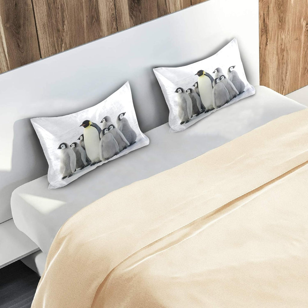 Blueangle Emperor Penguin and Child Satin Pillowcase for Hair and Skin Silk Pillowcase, Standard Size(20x26 inches) - Satin Pillow Covers…