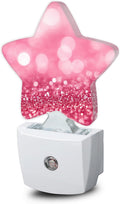Snowmolle Pink Red Glittering Dusk to Dawn Star Night Light, Abstract Christmas Smart Sensor Nightlight for Bedroom Kitchen Hallway Stairs, P…