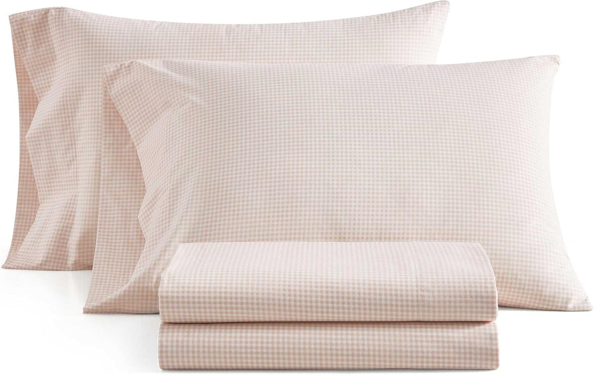 MarthaStewart Martha Stewart - King Size Sheets Set, Crisp & Tailored Cooling Sheets w/a Naturally Smooth Cotton Percale Lightweight Feel -…