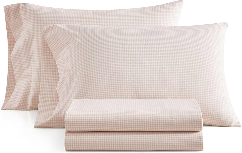 MarthaStewart Martha Stewart - Twin Size Sheets Set, Crisp & Tailored Cooling Sheets w/a Naturally Smooth Cotton Percale Lightweight Feel -…