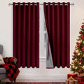 Xwzo 100% Blackout Curtains with Tiebacks- 2 Thick Layers Completely Shaded Window Treatment Thermal Insulated Lined Drapes with Grommets f…