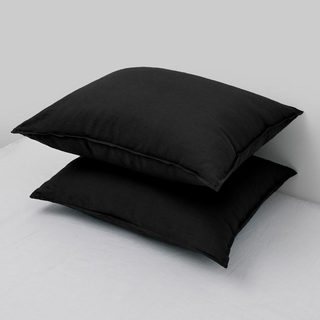 Chuffed Linen Pillowcases 2 Pack 100% Linen Standard Pillow Cases, Breathable and Cooling Washed Pillowshams with Zipper Closure, 20x26 Inc…