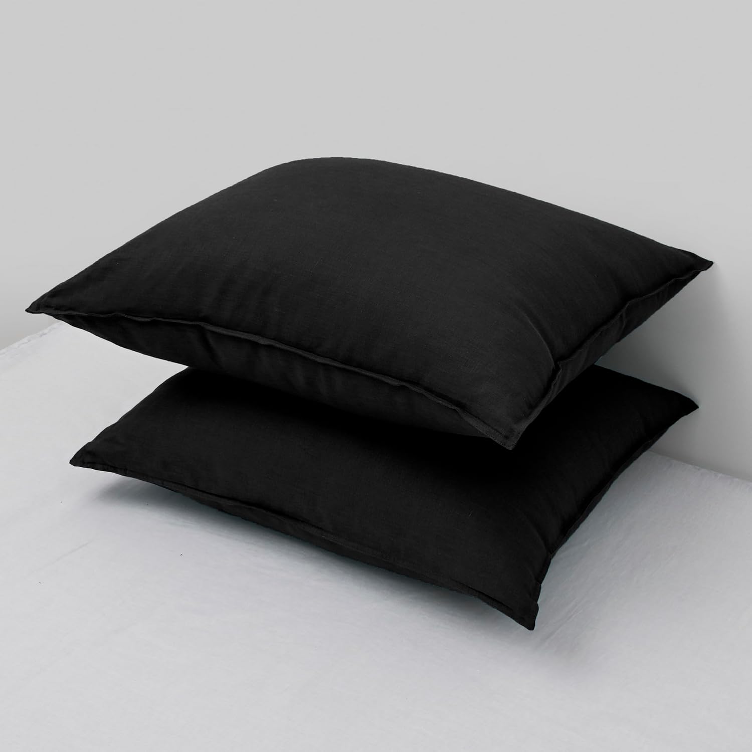 Chuffed Linen Pillowcases 2 Pack 100% Linen Standard Pillow Cases, Breathable and Cooling Washed Pillowshams with Zipper Closure, 20x26 Inc…