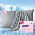 Rifens Instant Chill Cooling Pillowcase for Hot Sleepers, 2% HA Infused Pillowcase Hydrates Skin & Hair, Reduces Wrinkles & Frizz, Softer T…