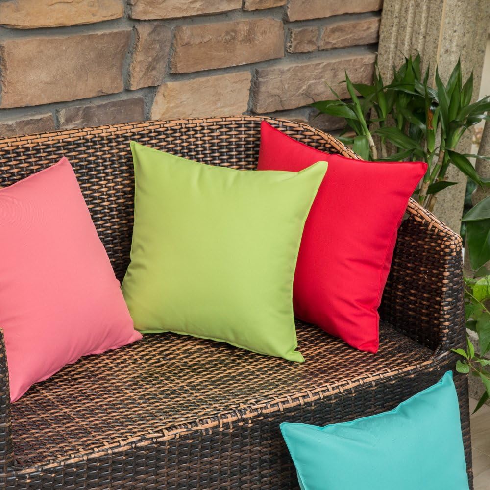 MIULEE Pack of 2 Decorative Outdoor Waterproof Pillow Covers Square Garden Cushion Sham Throw Pillowcase Summer Shell for Patio Tent…