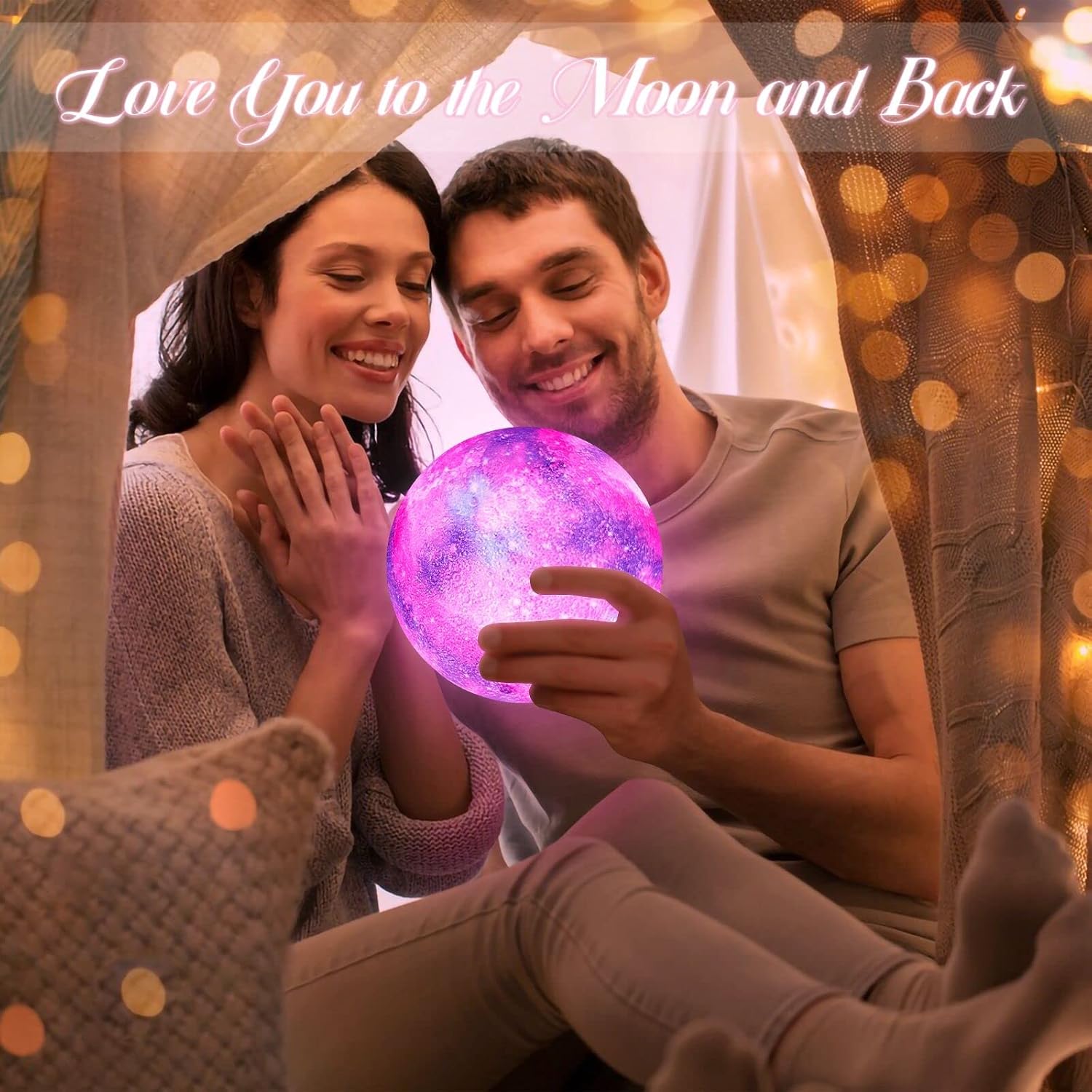 BRIGHTWORLD 7.1inch Galaxy Lamp 16 Colors Moon Lamp 3D Printing, Remote & Touch Control USB Rechargeable, Birthday Gifts for Women Room…