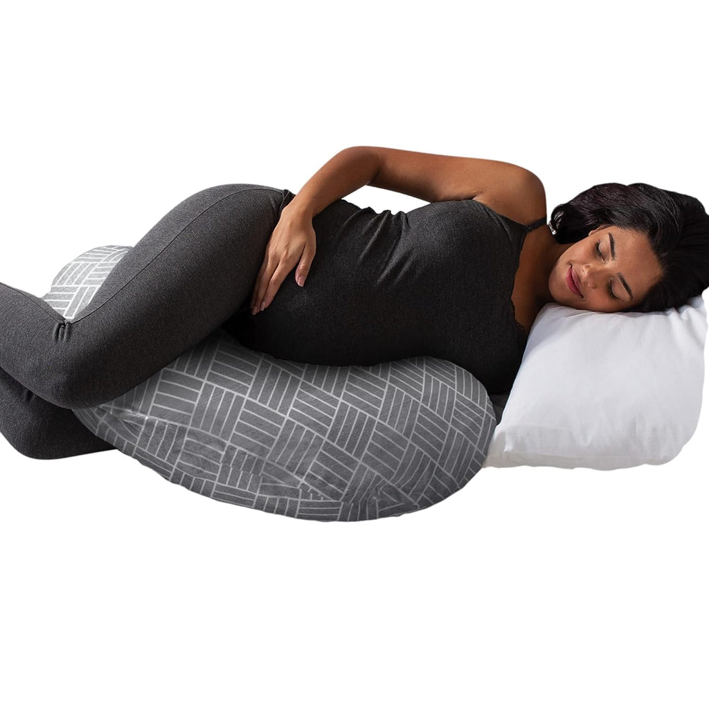 Boppy Cuddle Pregnancy Pillow - Compact Ergonomic Maternity Pillow, Versatile Support, Great Side Sleeper Pillow, Washable, with Cooling…