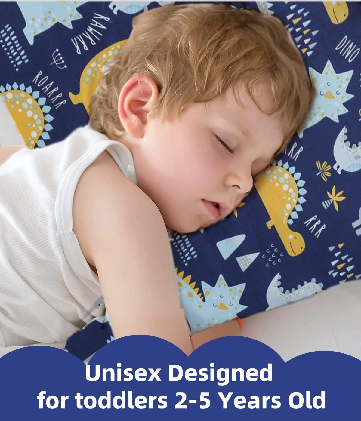 Kid Toddler Pillowcase,2 Packs 100% Cotton Pillow Cover for Kids Bedding,14x20 Pillowslip Case Fits Pillows Sized 13x18 or 14x19, Envelope…