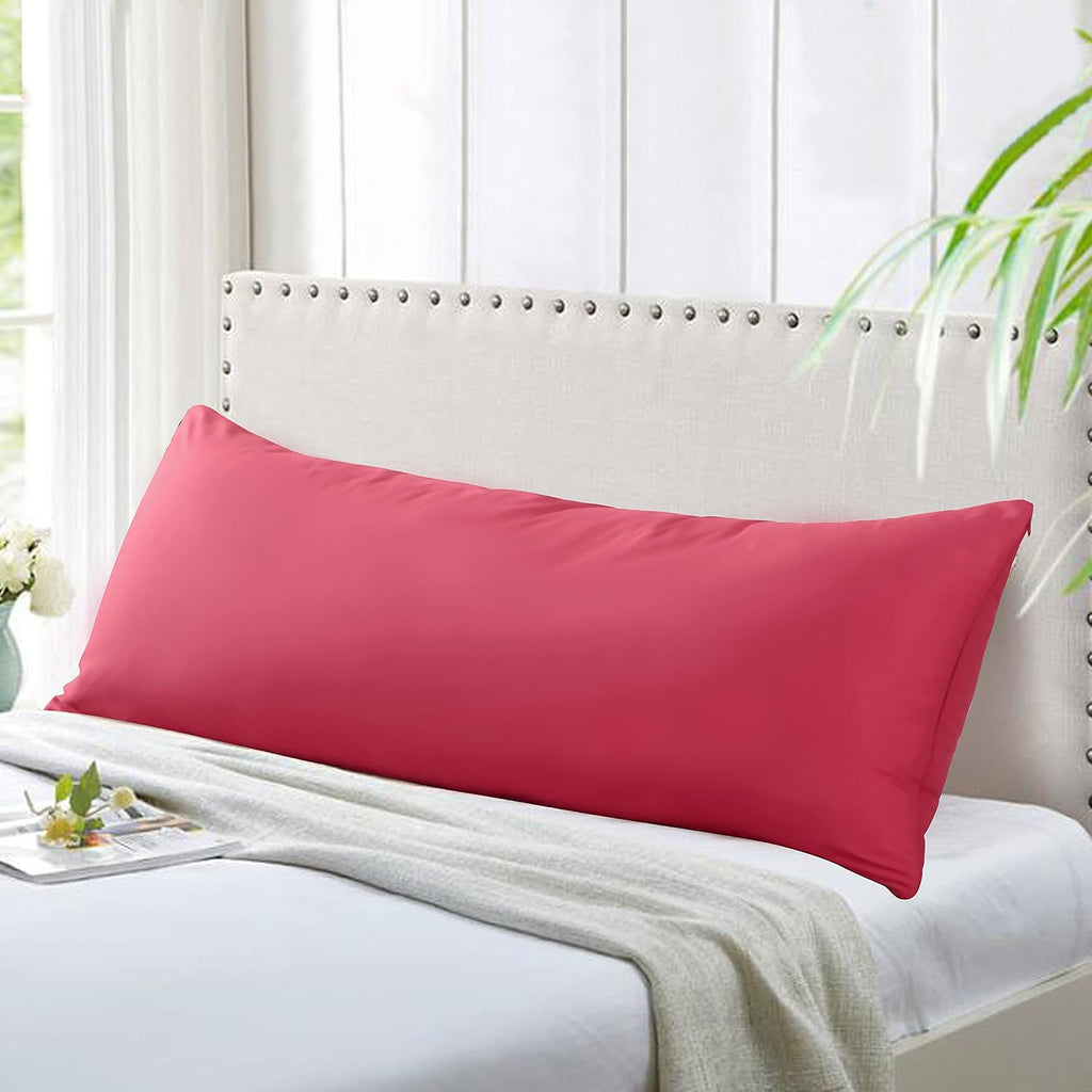 Evolive Ultra Soft Microfiber Body Pillow Cover/Pillowcases 21"x54" with Hidden Zipper Closure (21"x54" Body Pillow Cover, Crimson)
