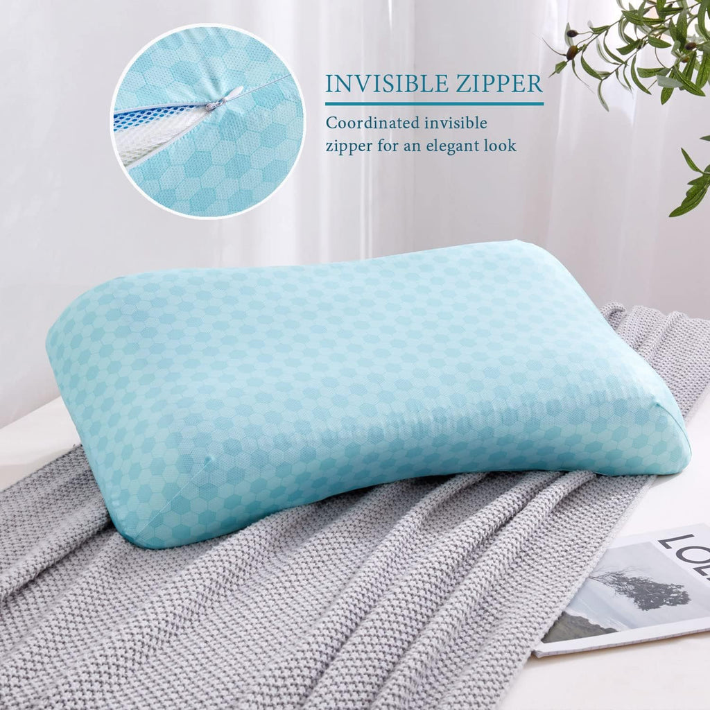 Eucior Cooling Gel Pillow, Memory Foam Cooling Gel Pillow, Cooling Orthopedic Memory Foam Pillow for Side Back Stomach Sleeper, A Relaxed Slee…