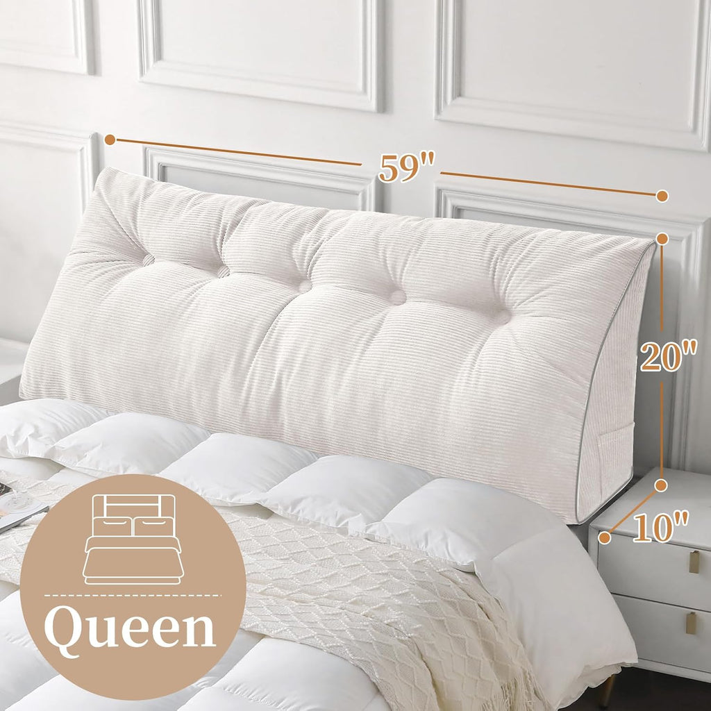 Sasttie Headboard Pillow Queen, Triangular Wedge Pillow Headboard, Wedge Headboard Pillow for Bed Sofa, Daybed Pillows for Sitting up, Read…