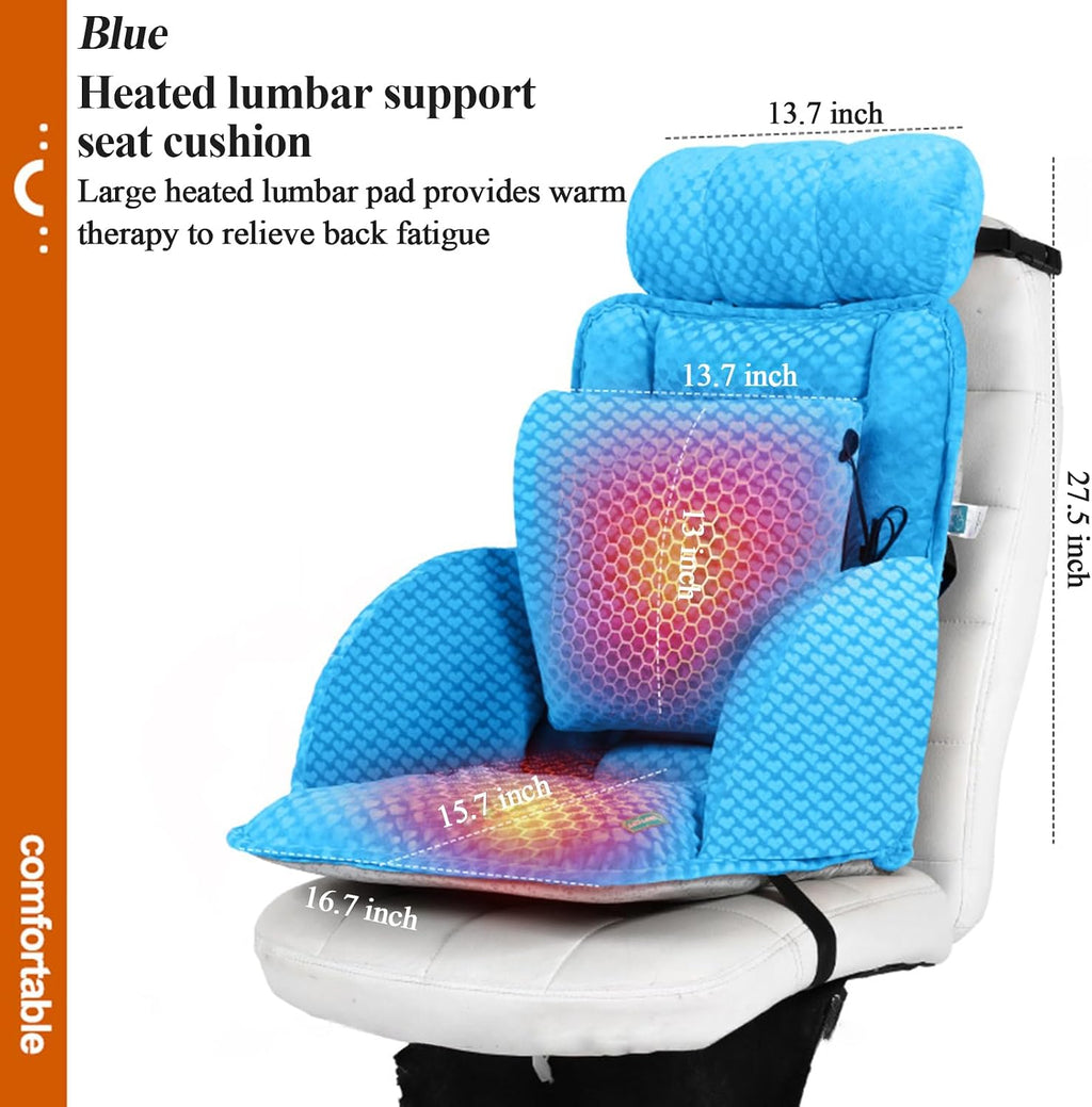 Generic USB Heated Seat Cushion, Lumbar Support Heated Seat Pad with Armrest for Office Chair, Ajustable Backrest Warm Pillow for Long…