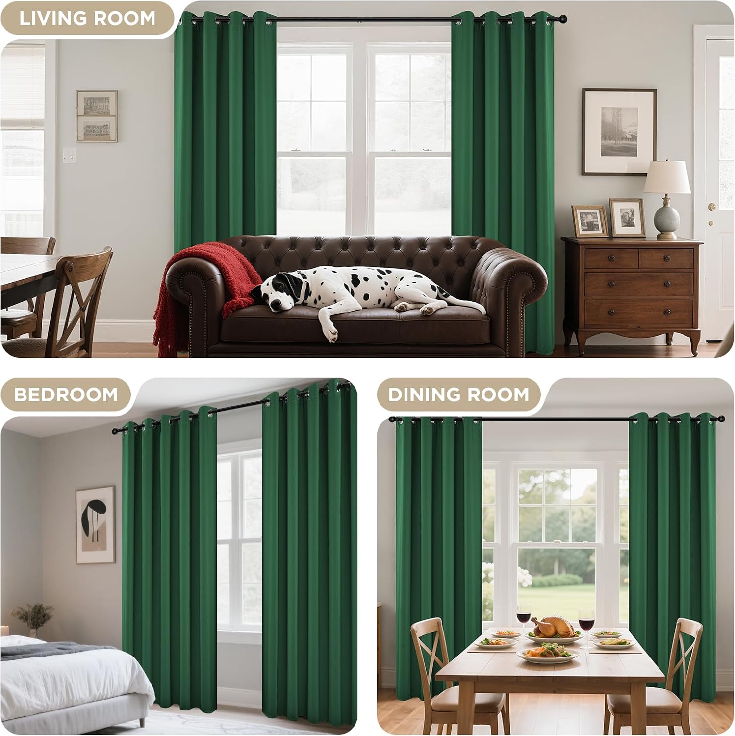 Joydeco Blackout Curtains 84 Inchs Long 42 Wide Black Out Curtains 2 Panels, Thermal Insulated Long Curtain& Drapes Room Darkening Grommet…