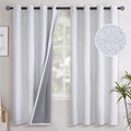 YoungsTex White Linen Blackout Curtains 72 Inches Long for Living Room, Thermal Insulated Winter Drapes with Grommet Energy Saving for Bedr…