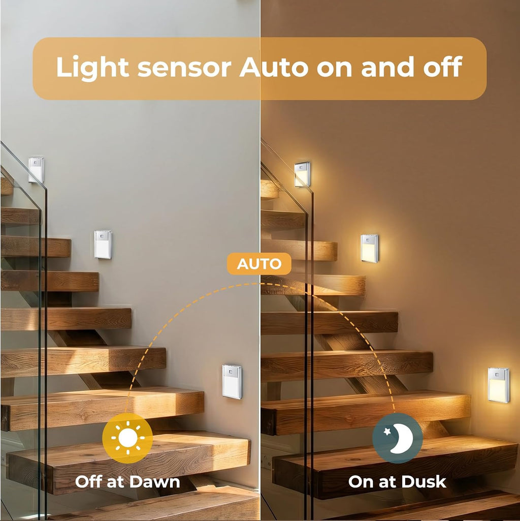 VST Motion Sensor Step Night Light, Rechargeable Battery Powered Stair Lights with Magnetic Suck Installation for Indoor Bedroom Hallway…