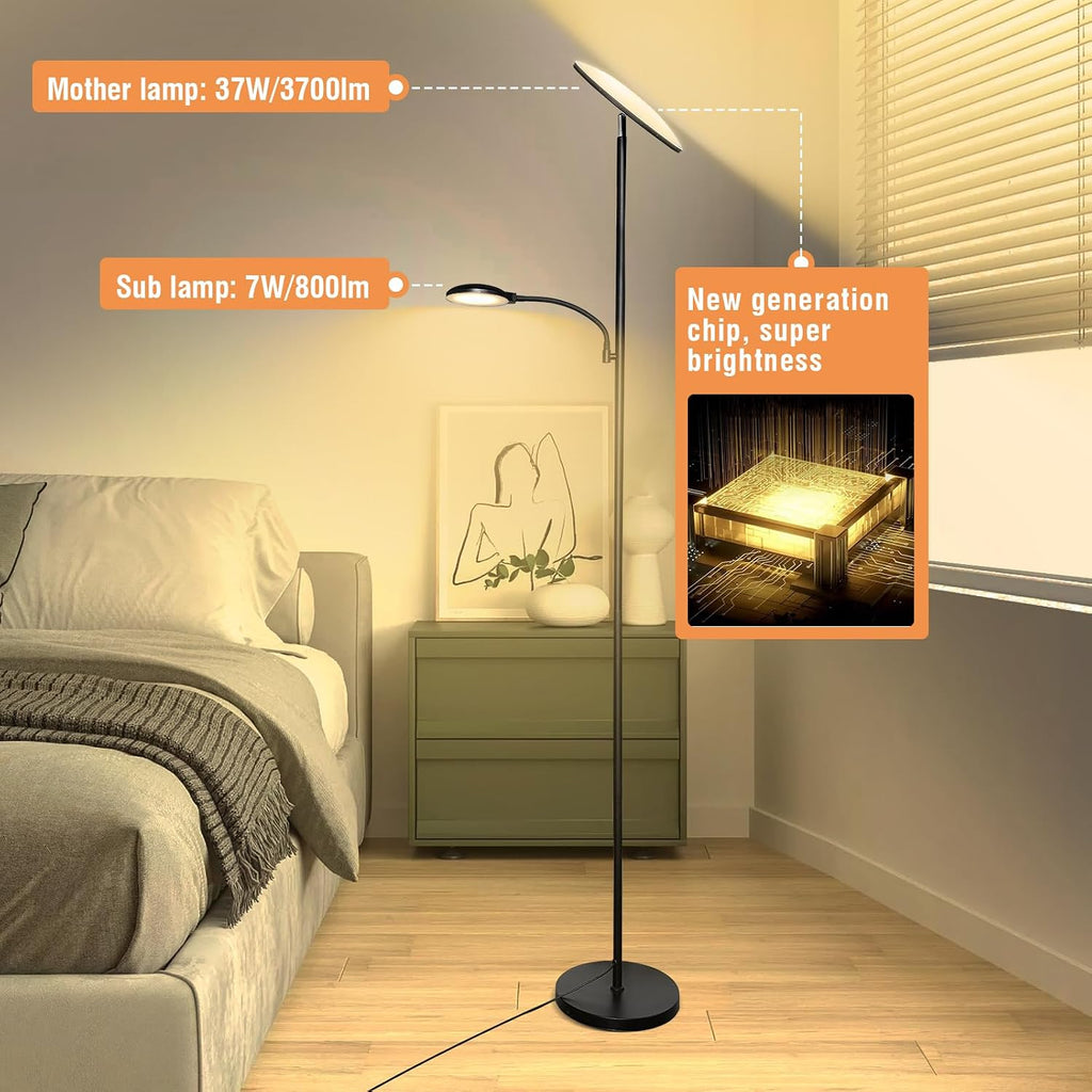 Marctronic Floor Lamps for Living Room, 44W/4500LM Super Bright 2 in 1 LED Floor Lamp with Remote, Stepless Dimmable, 69" Tall Standing Flo…