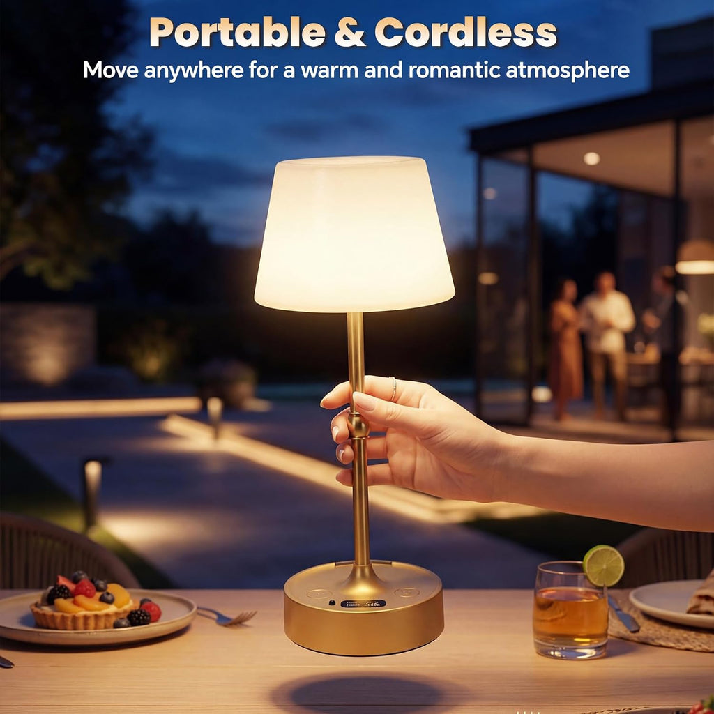 Rechargeable Cordless Table Lamp - Built-in Rechargeable Battery Operated Lamp, Touch Control Stepless Dimming, for Bedside Night Lamp…
