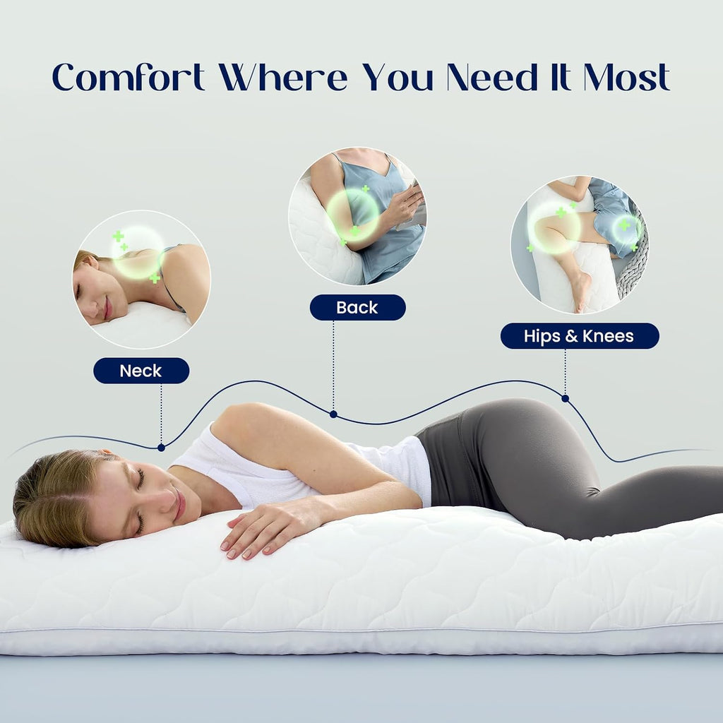 DreamValley Dream Valley Cooling Body Pillow for Adults,20x54 Full Body Pillow Long Pillow for Bed, Adjustable Loft Memory Foam Full Length…