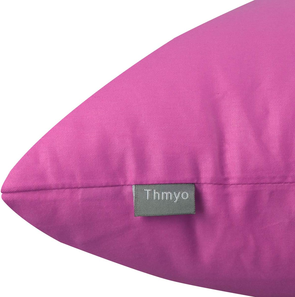 Thmyo 4-Pack 100% Cotton Comfortable Solid Decorative Throw Pillow Case, Square Cushion Cover Pillowcase Sublimation Blank Pillow Covers DI…