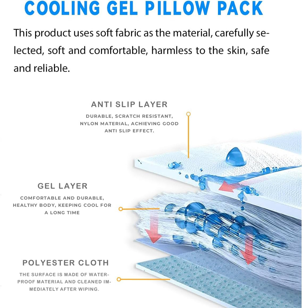 Couleurs Cooling Pad Mat for Pillow - Cold Injuries Relief, Perfect for Night Sweats, Migraines, Fevers, Hot Flashes - Reusable (Blue) 00 C…