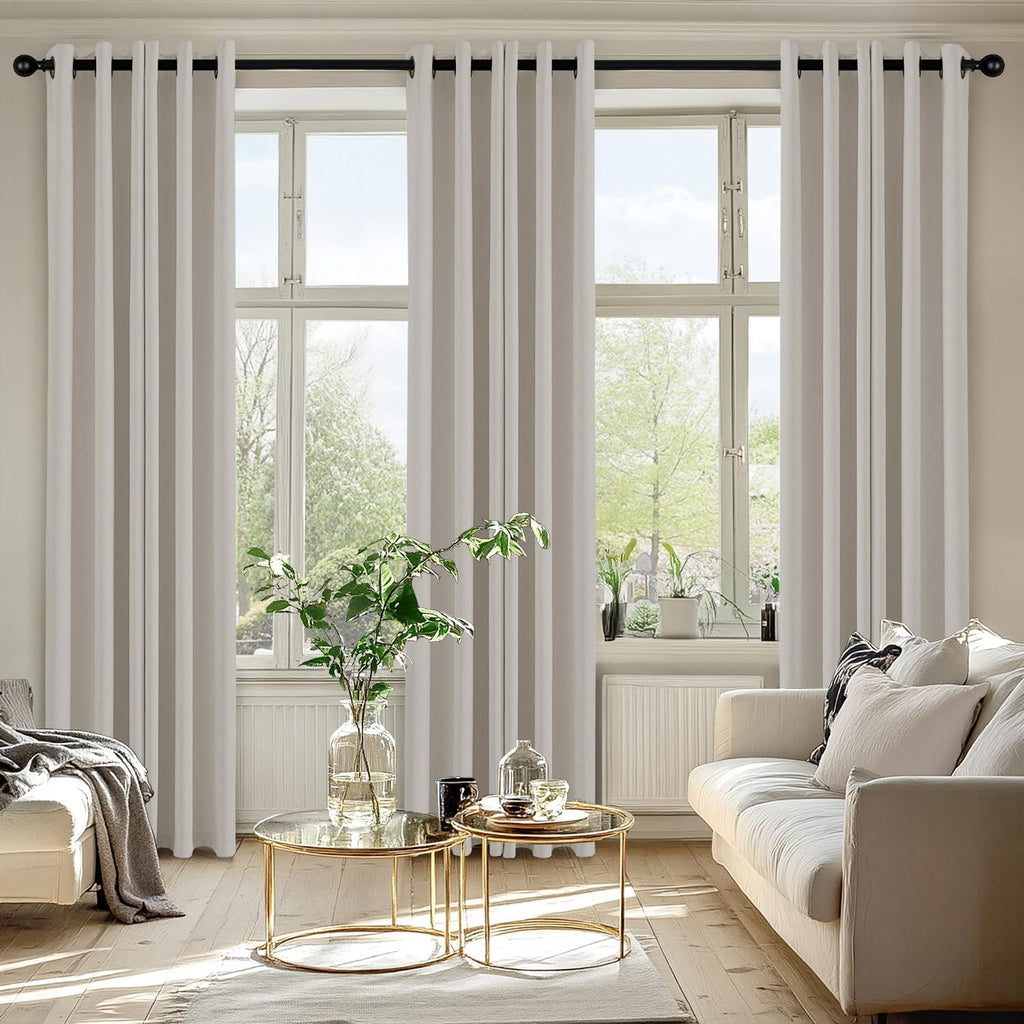 Miulee Blackout Curtains for Bedroom Living Room 2 Panels, Thermal Insulated Room Darkening Drapes Grommet Noise Reducing Light Blocking Wi…