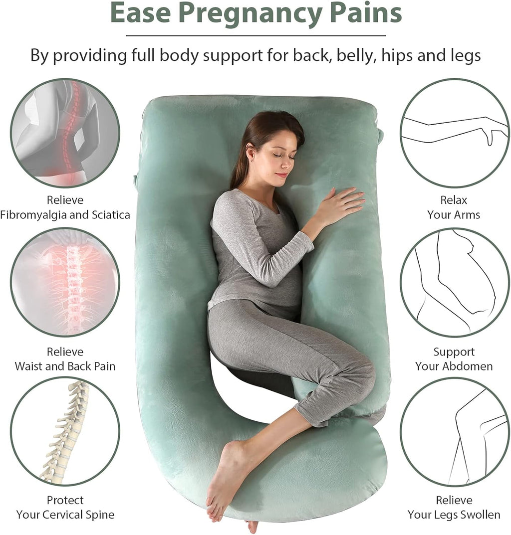 BATTOP Pregnancy Pillows for Sleeping, Full Body Maternity Pillow, Support for Back, HIPS, Legs, Belly for Pregnant Women, Pregnancy Pillow…