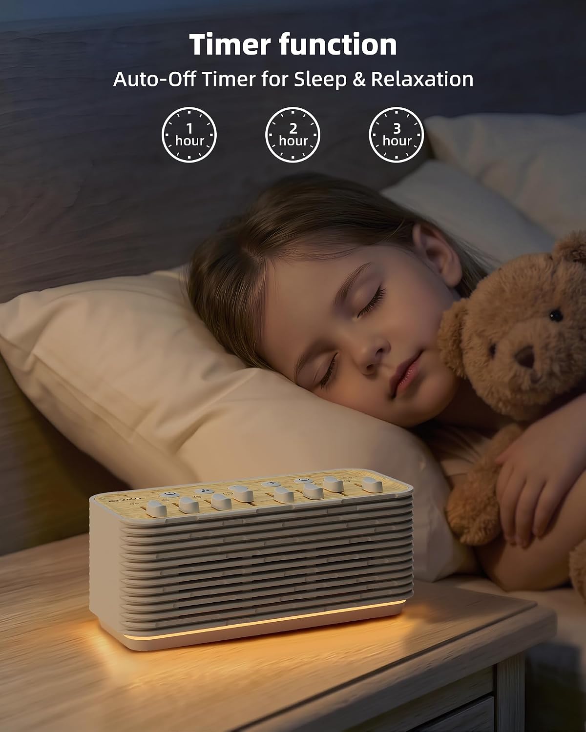 Ezvalo Sound Machine, White Noise Machine for Sleeping, 255+ Sound Combinations, Rechargeable, Breathing Light, Bluetooth Speaker, Sleep Ti…