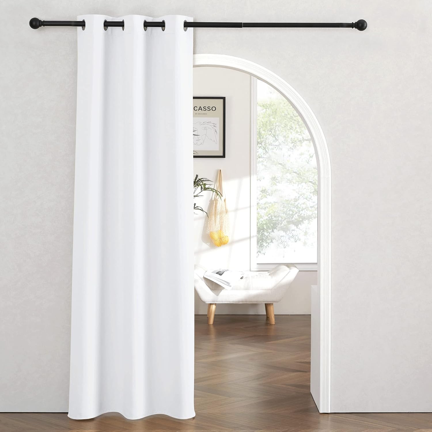 Rybhome RYB HOME Blackout Curtains Thermal Insulating Privacy Temporary Door Curtains for Bedroom Closet Doorway Accordion Door Interior Li…