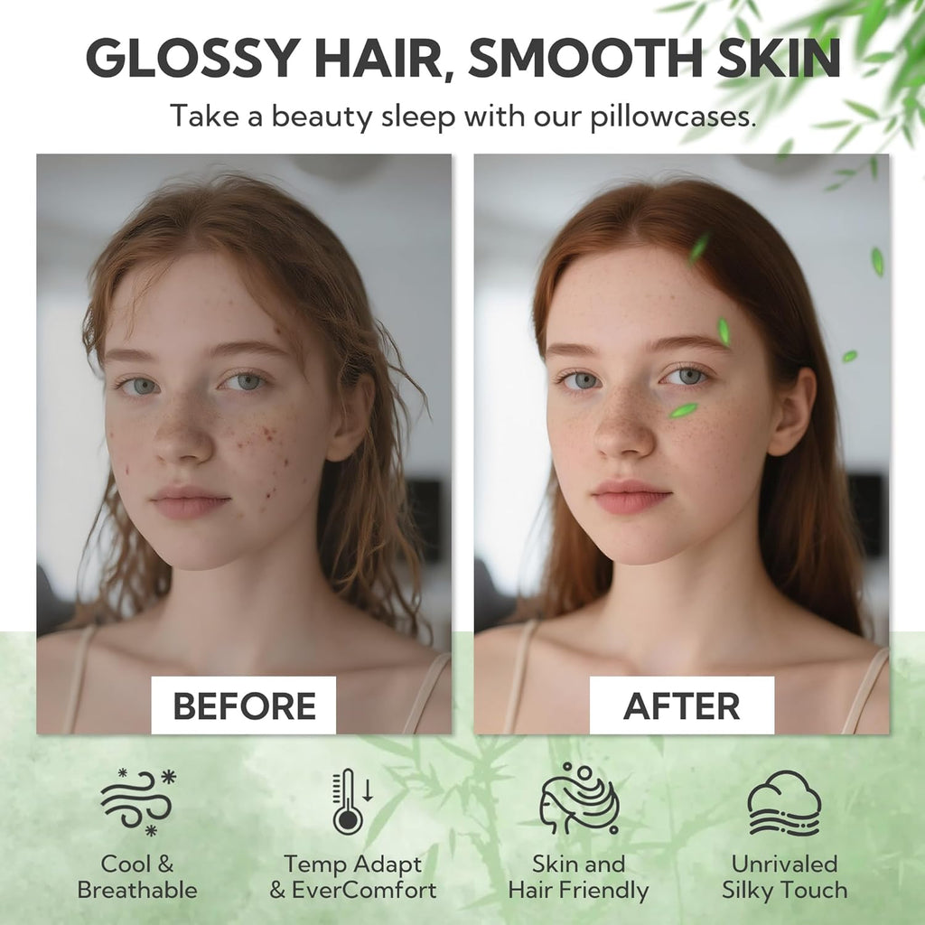MR&HM King Pillow Cases Set of 2, Cooling Pillow Case for Hot Sleepers 20"x36", Breathable & Moisture Wicking, Soft Envelope Pillowcas…